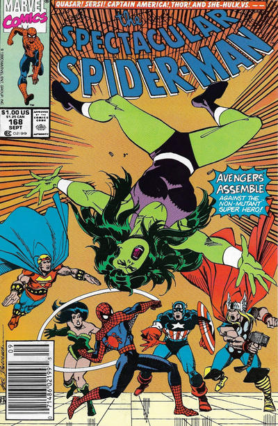 The Spectacular Spider-Man #168 [Newsstand]-Fine (5.5 – 7)