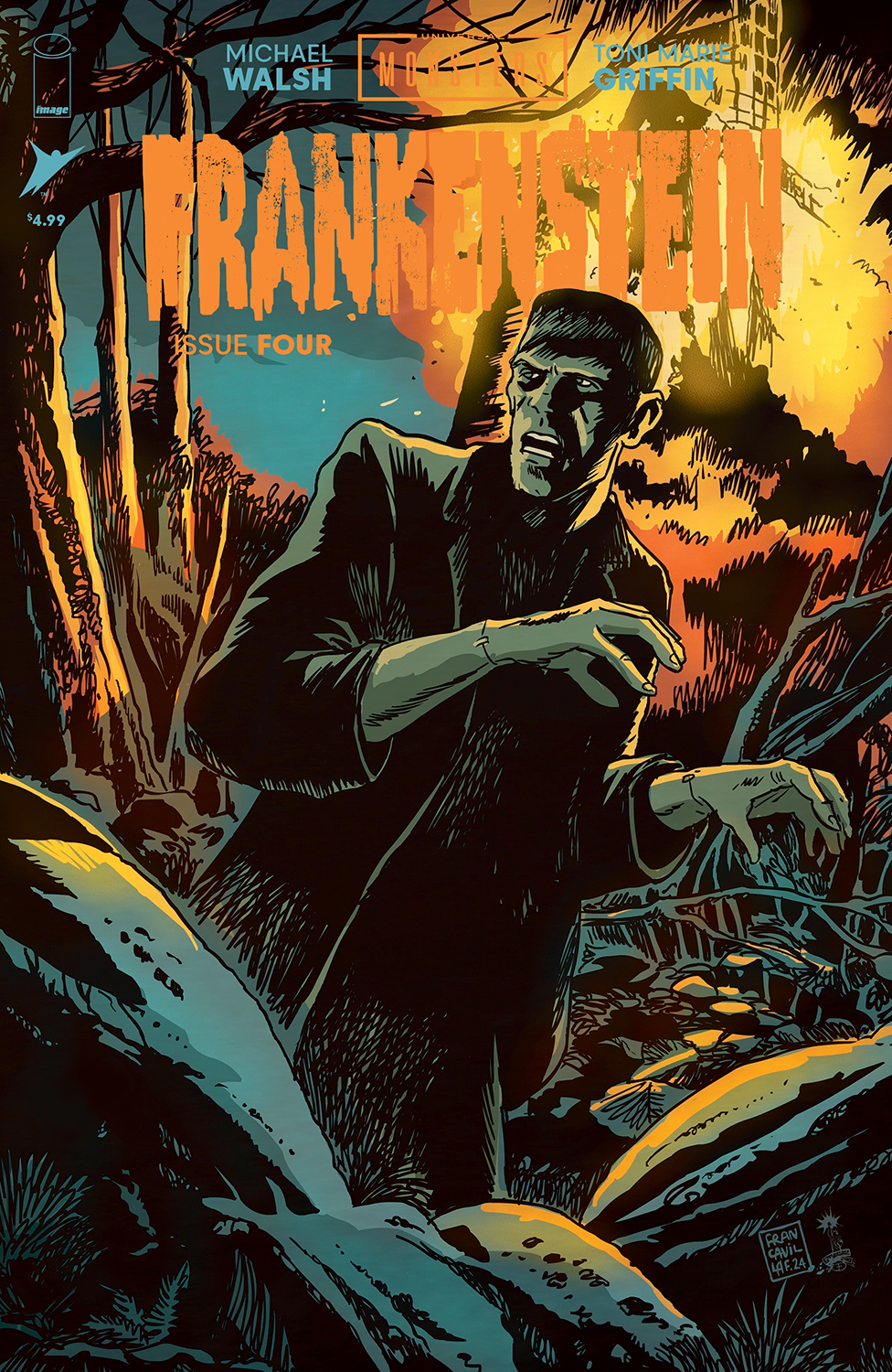 Universal Monsters Frankenstein #4 Cover C 1 for 10 Incentive Francesco Francavilla Connecting Variant (Of 4)