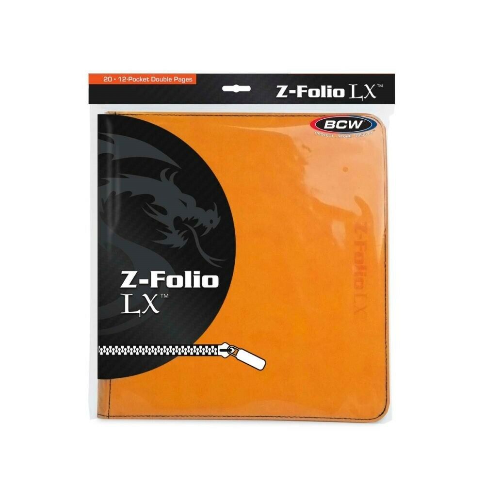 Bcw Z-Folio Lx Zipper 12 Pocket Portfolio Orange