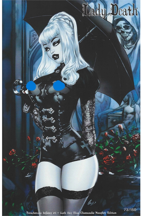 Lady Death Treacherous Infamy #1 Goth Day Elias Chatzoudis Naughty Edition 73/150