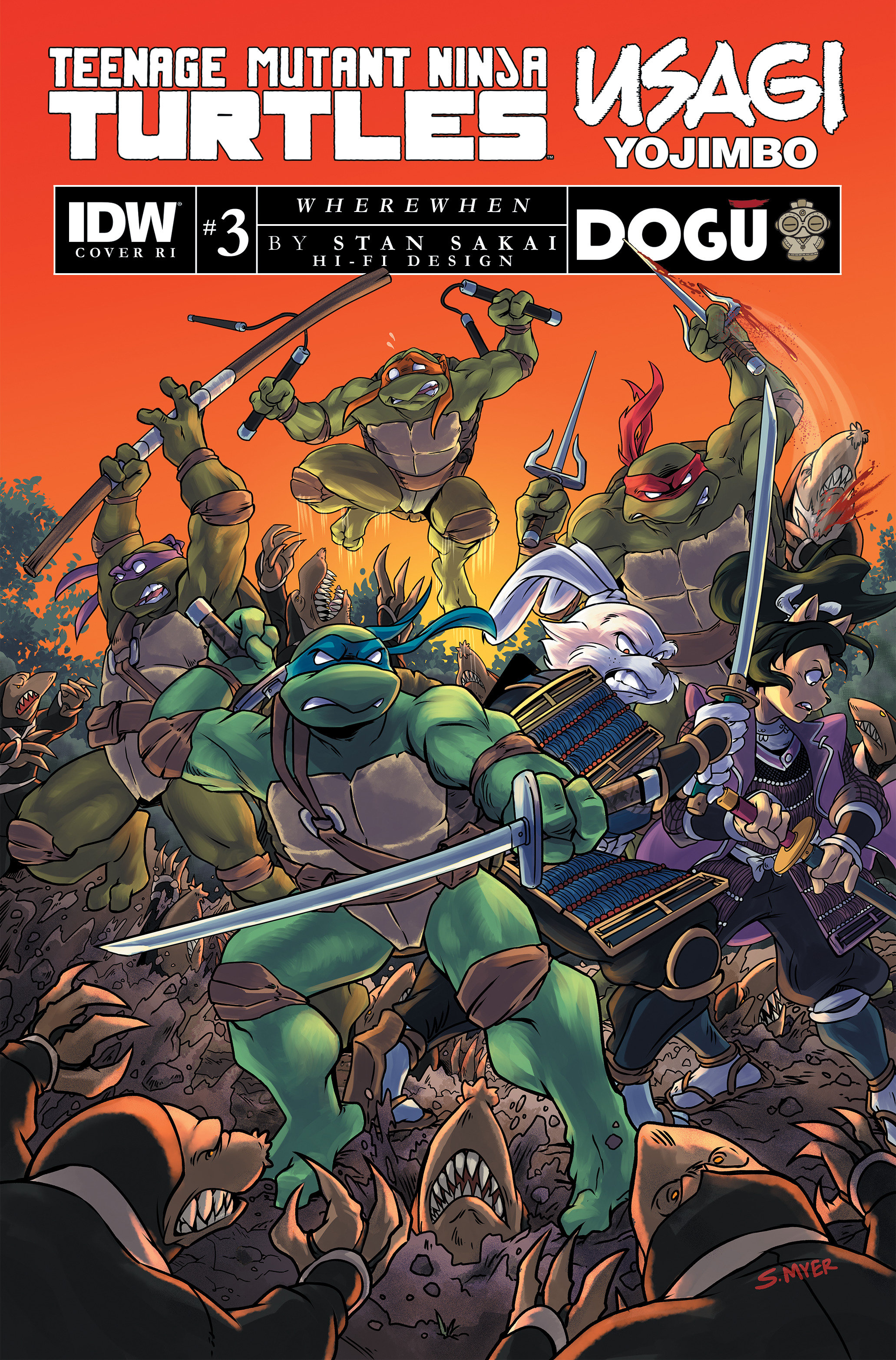 Teenage Mutant Ninja Turtles/Usagi Yojimbo WhereWhen #3 Cover C 1 for 10 Incentive Myer
