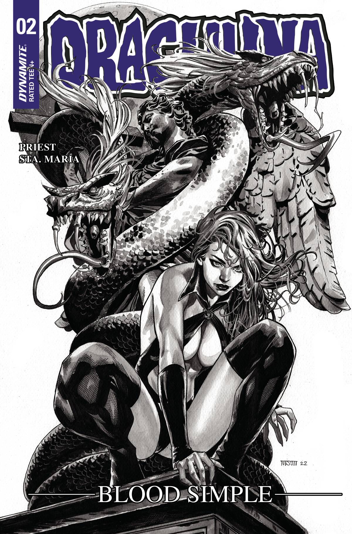 Draculina Blood Simple #2 Cover N 7 Copy Last Call Incentive Sta Maria B&w Cover