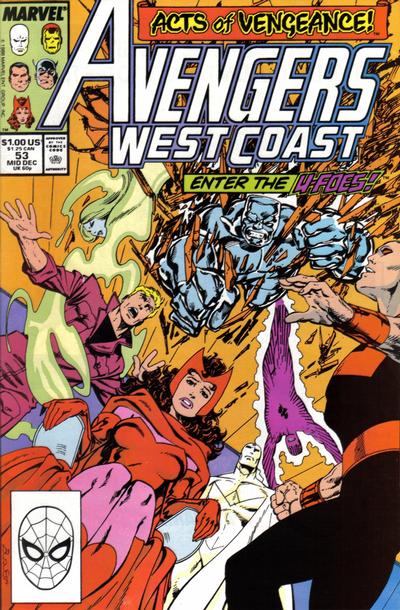 Avengers West Coast #53 [Direct]-Near Mint (9.2 - 9.8)