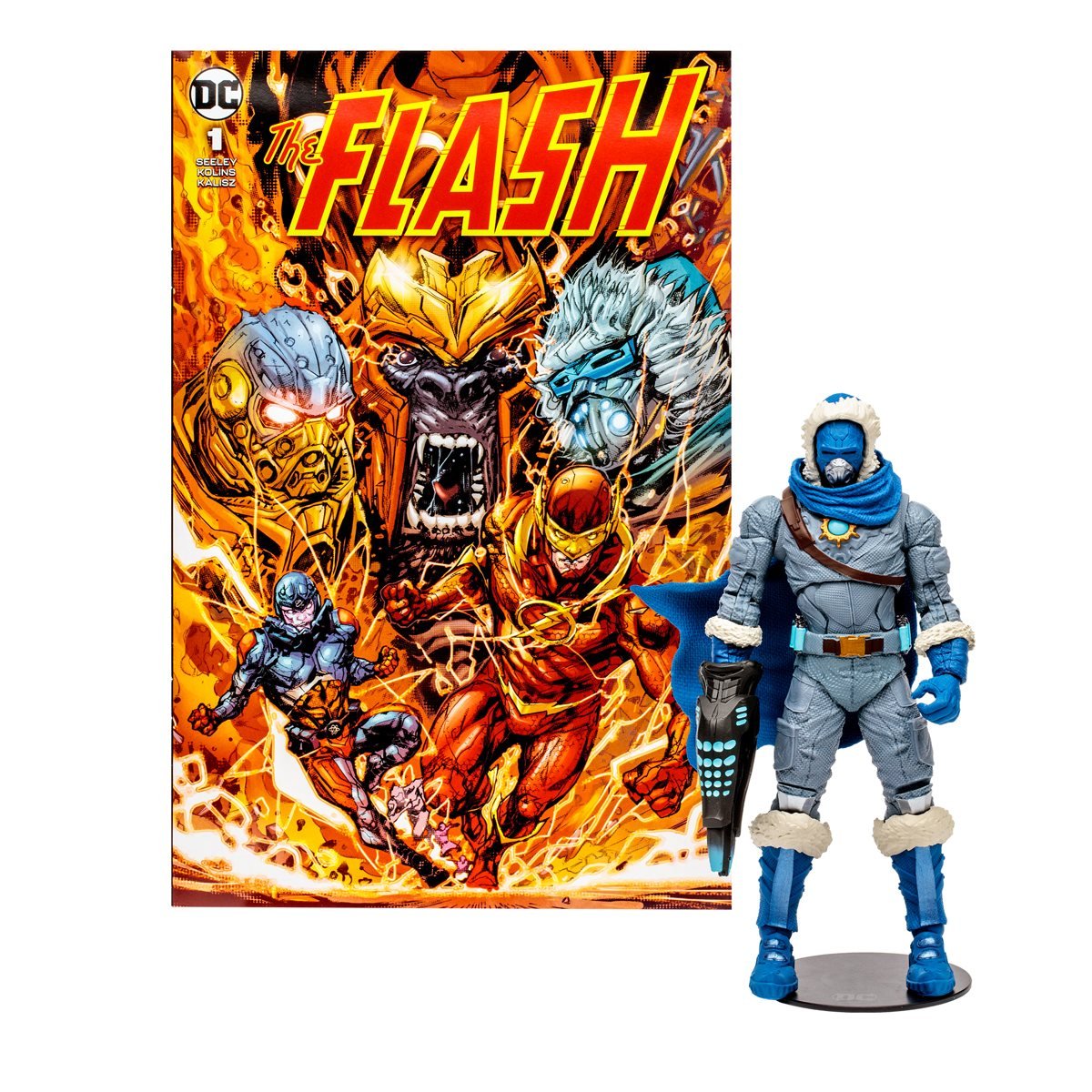 The Flash Captain Cold Page Punchers 7-Inch Action Figure with The Flash Comic Book