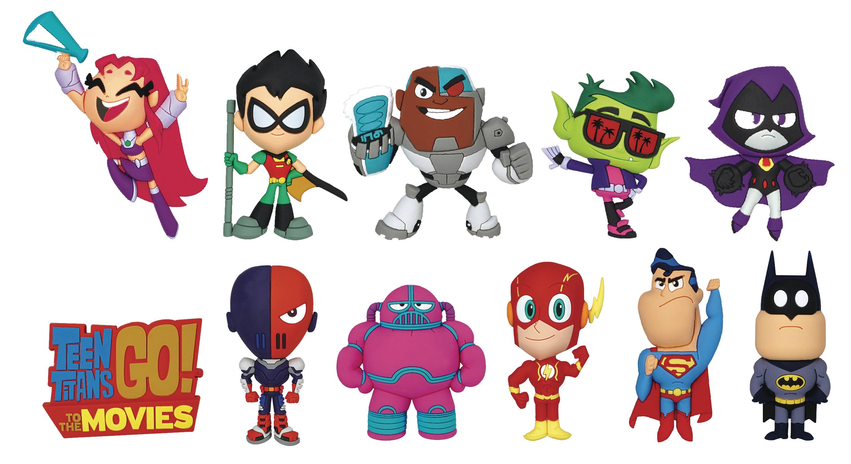 Teen Titans Go To The Movies 3D Foam Keyring Blind Mystery Box Display