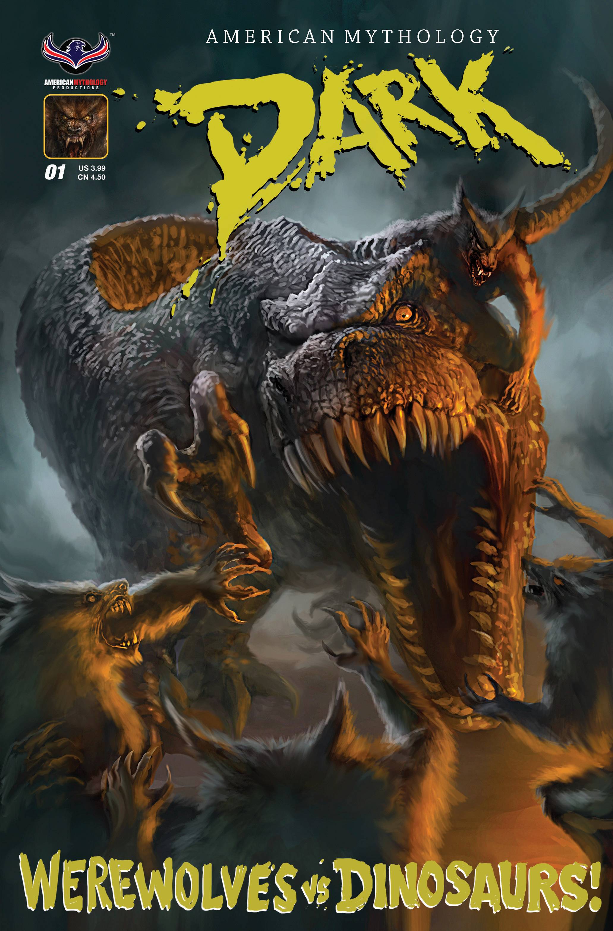 Am Dark Werewolves Vs Dinosaurs #1 Main Cover