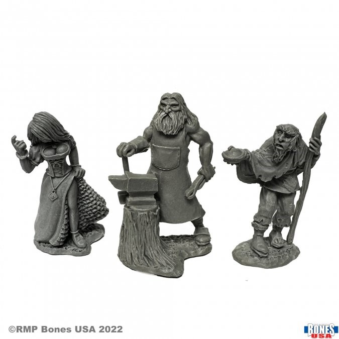 Townsfolk: Strumpet, Blacksmith, And Beggar Bones USA Reaper Miniatures
