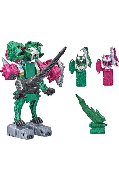 Power Rangers Dino Fury Pink Ankylo Hammer And Green Tiger Claw Zord Pre-Owned