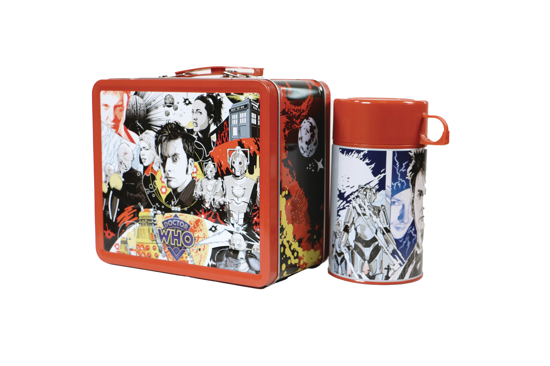 Tin Titans Docr Who 10th Doctor Px Lunch Box W/beverage Contai