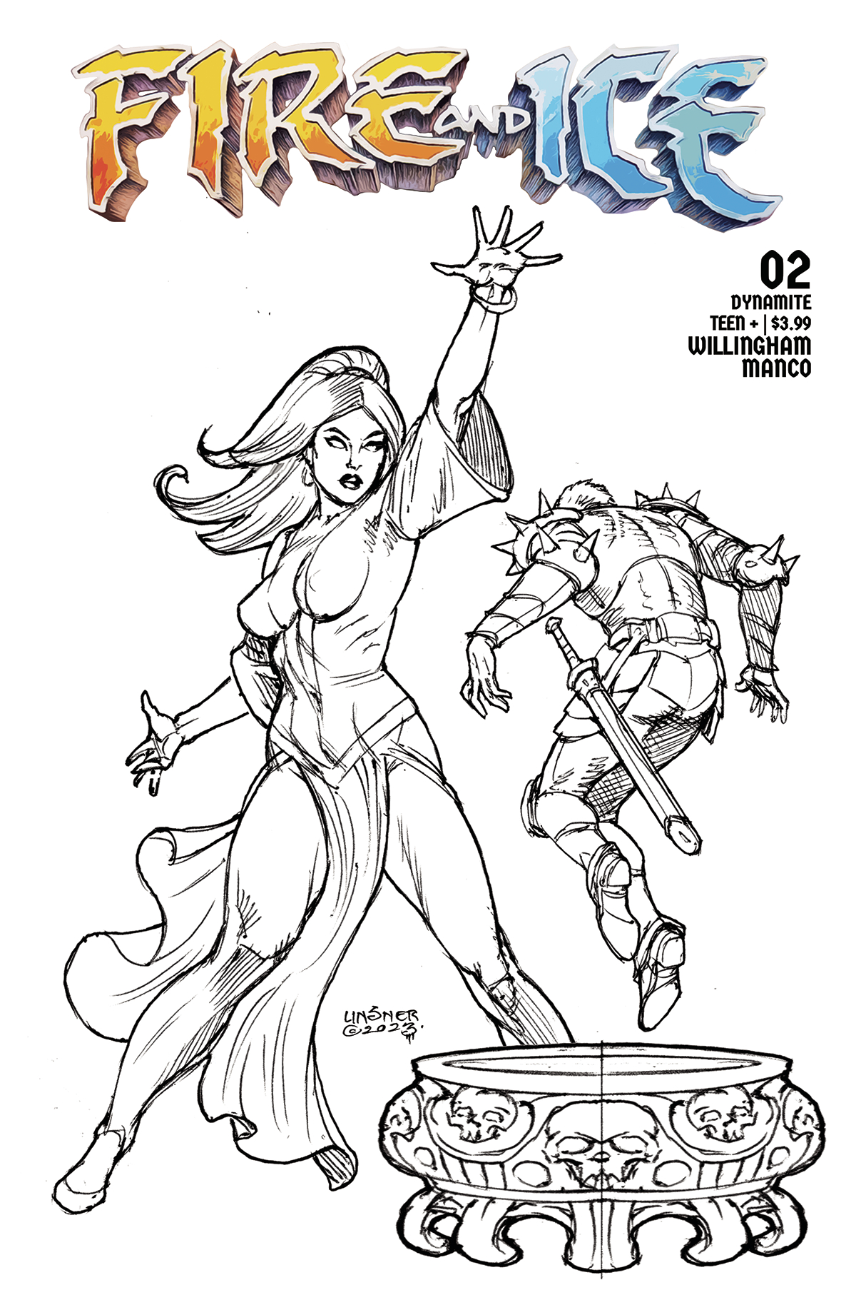 Fire And Ice #2 Cover E 1 for 10 Incentive Linsner Line Art