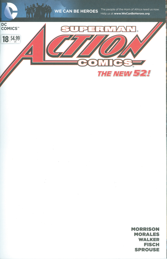 Action Comics #18 We Can Be Heroes Blank Variant Edition (2011)