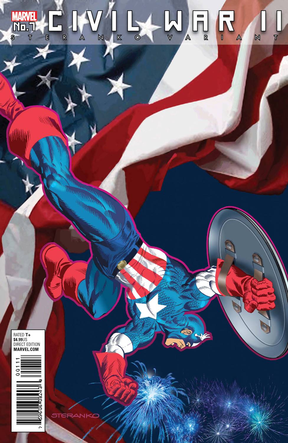 Civil War II #7 (Steranko Captain America Black And White Variant) (2016)