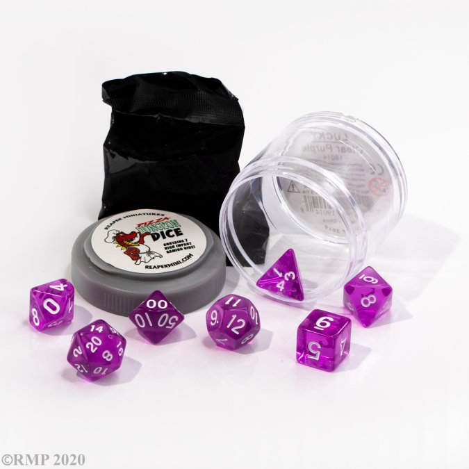 Pizza Dungeon Dice Clear Purple