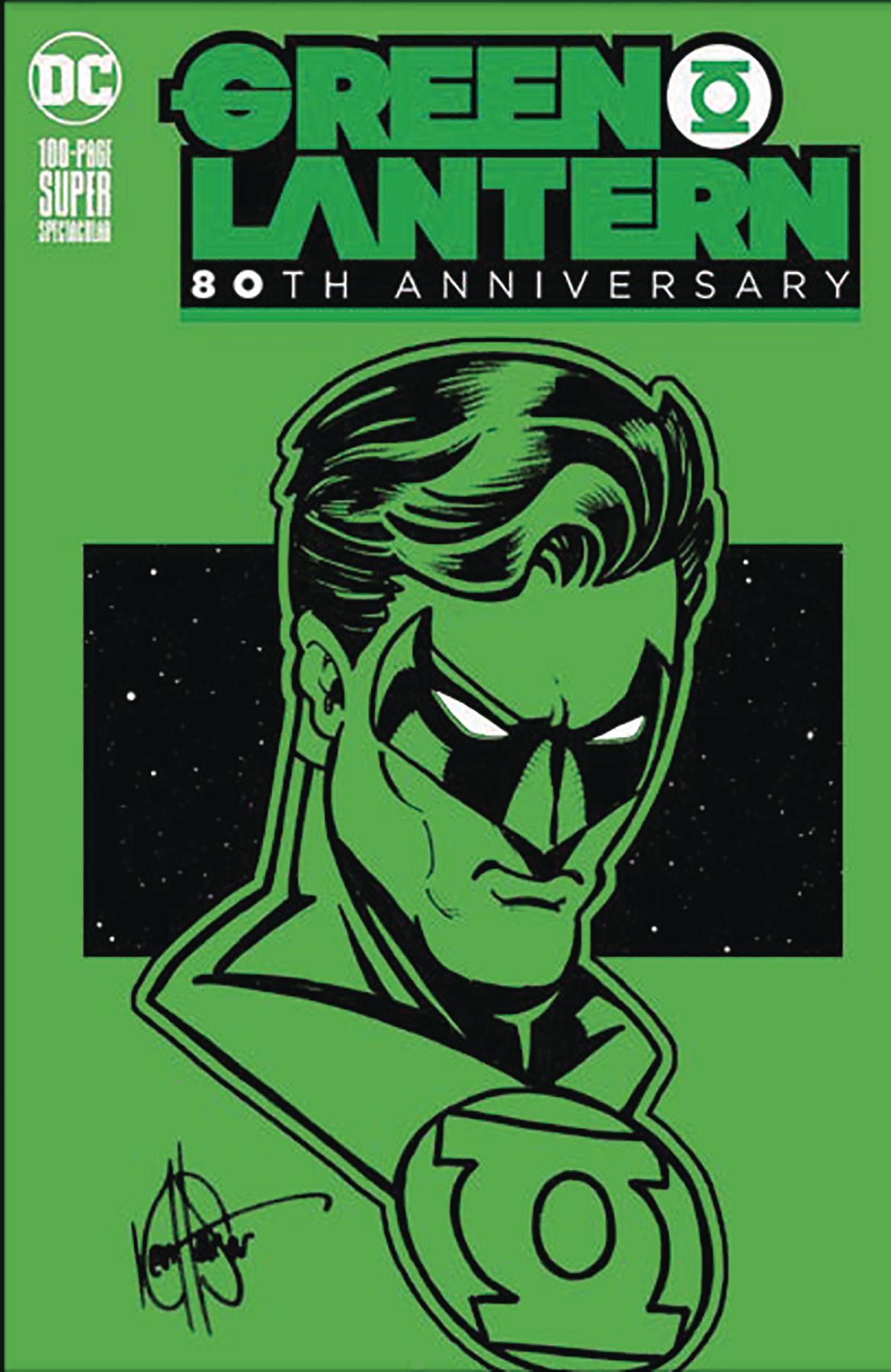 Green Lantern 80th Anniversary Green Blank Haeser Signed & Rmrk