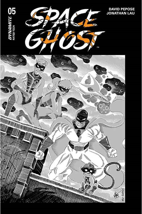 Space Ghost #5 Cover Q 1 for 7 Incentive Haeser Black & White Variant