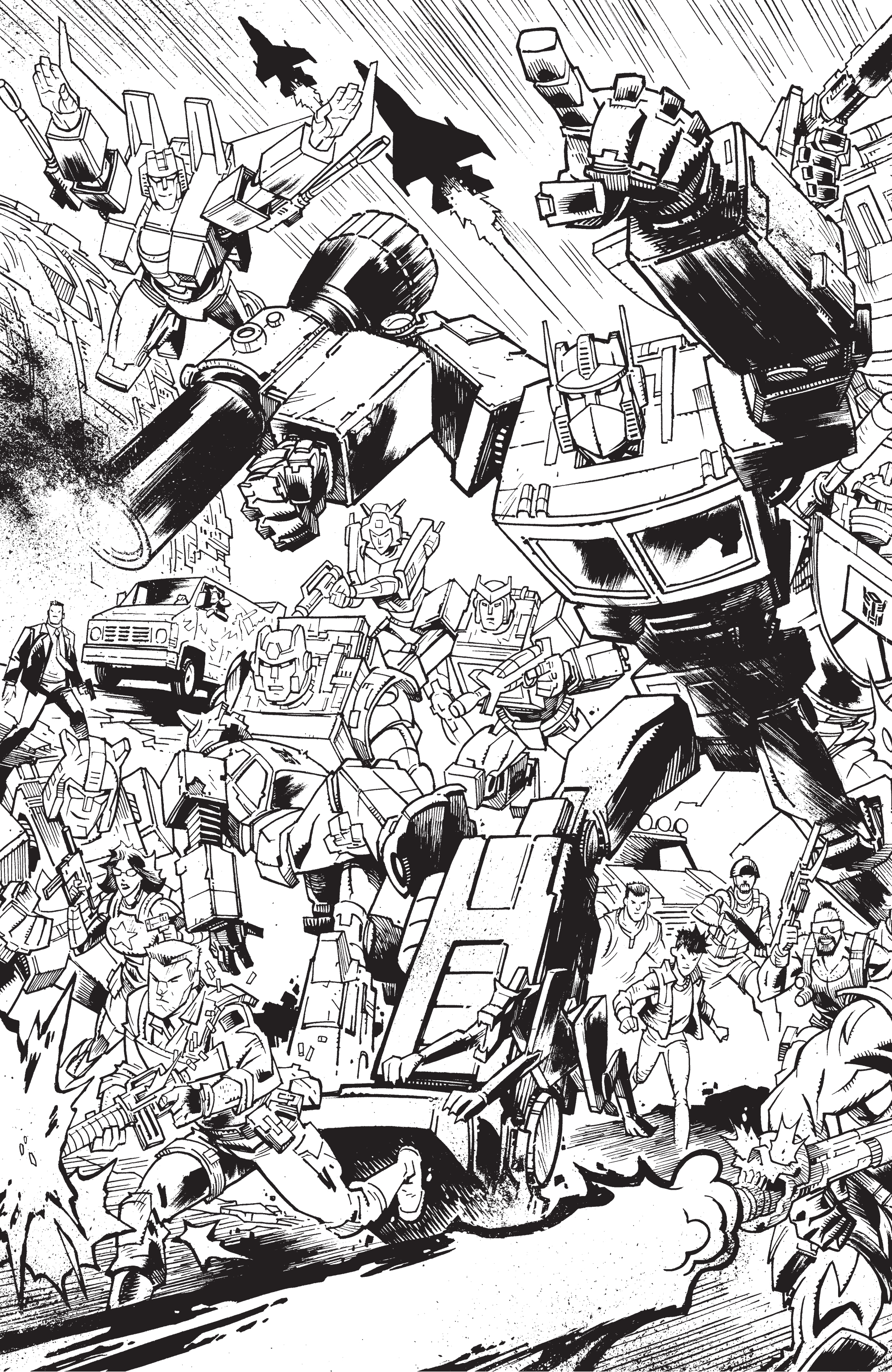 Transformers #9 Cover G Black & White Jason Howard Connecting Eu Anniversary Variant