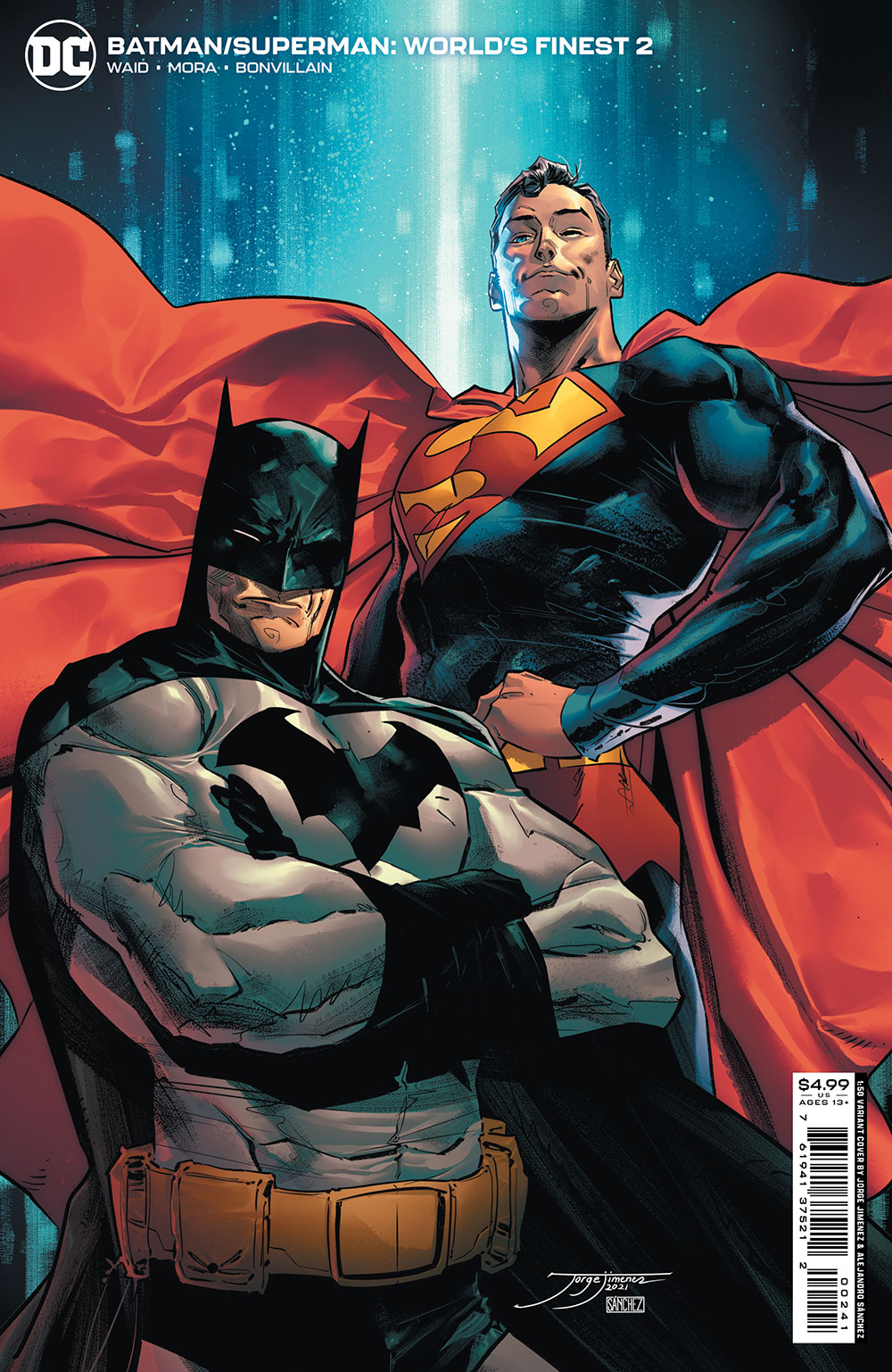 Batman Superman Worlds Finest #2 Cover D 1 For 50 Incentive Jorge Jimenez Card Stock Variant