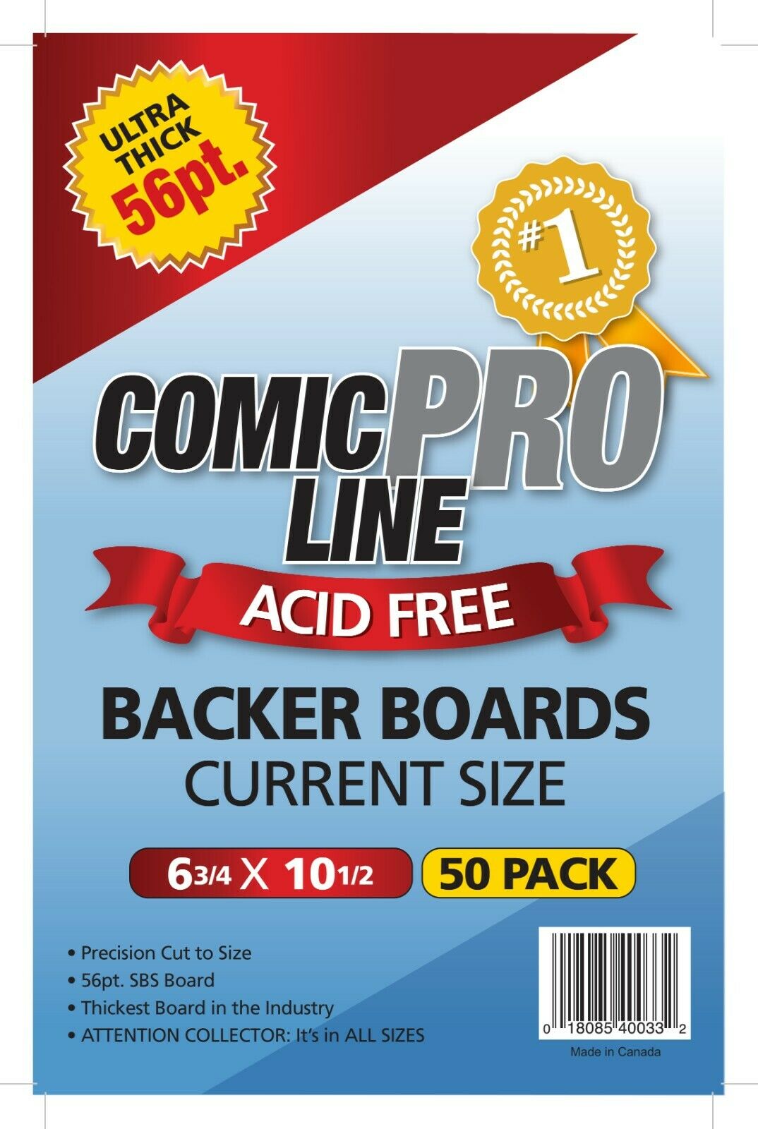 ComicPRO Line Acid Free Backer Boards: Current Size (50)