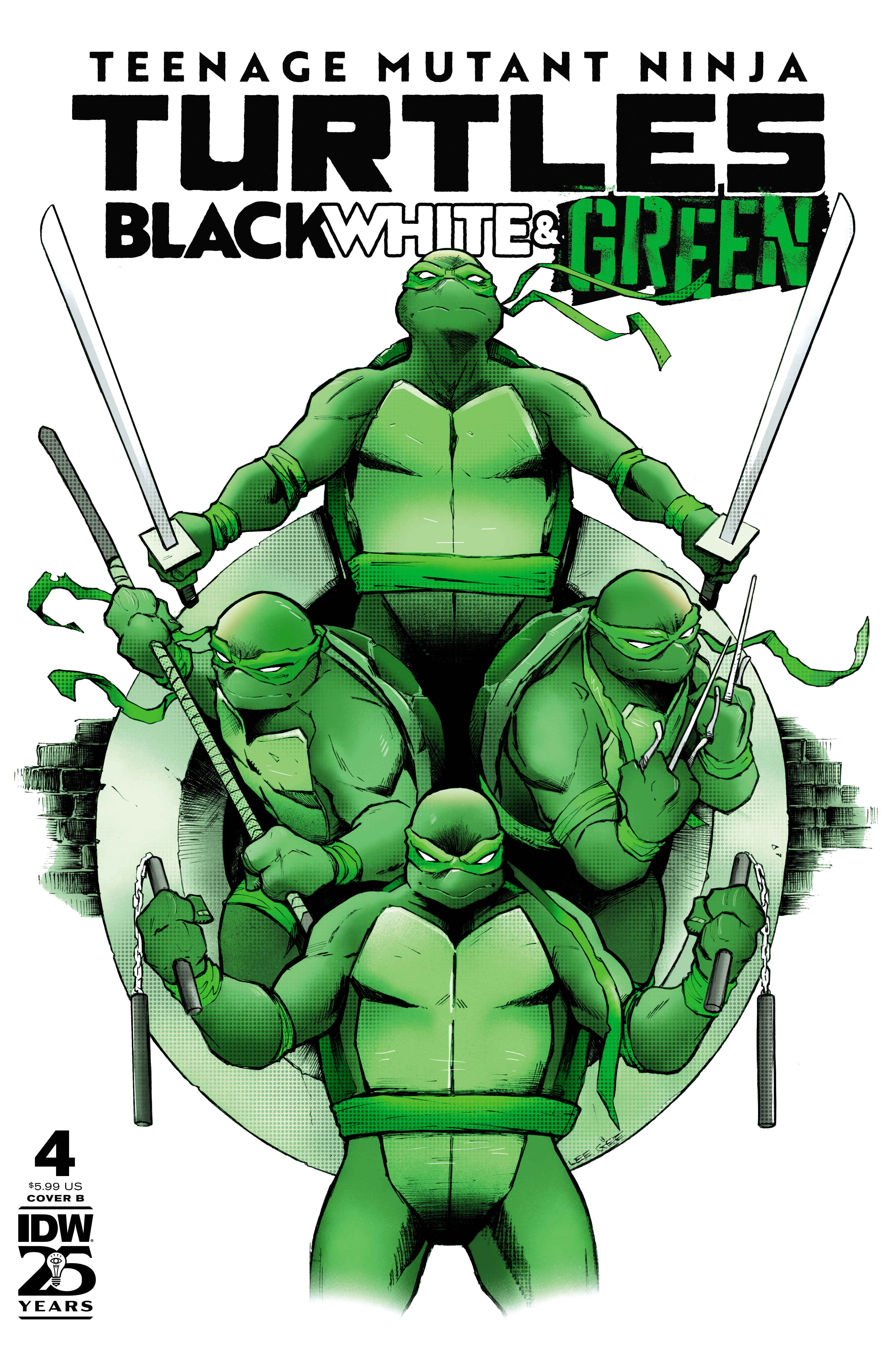 Teenage Mutant Ninja Turtles: Black White & Green #4 Cover B Garbett