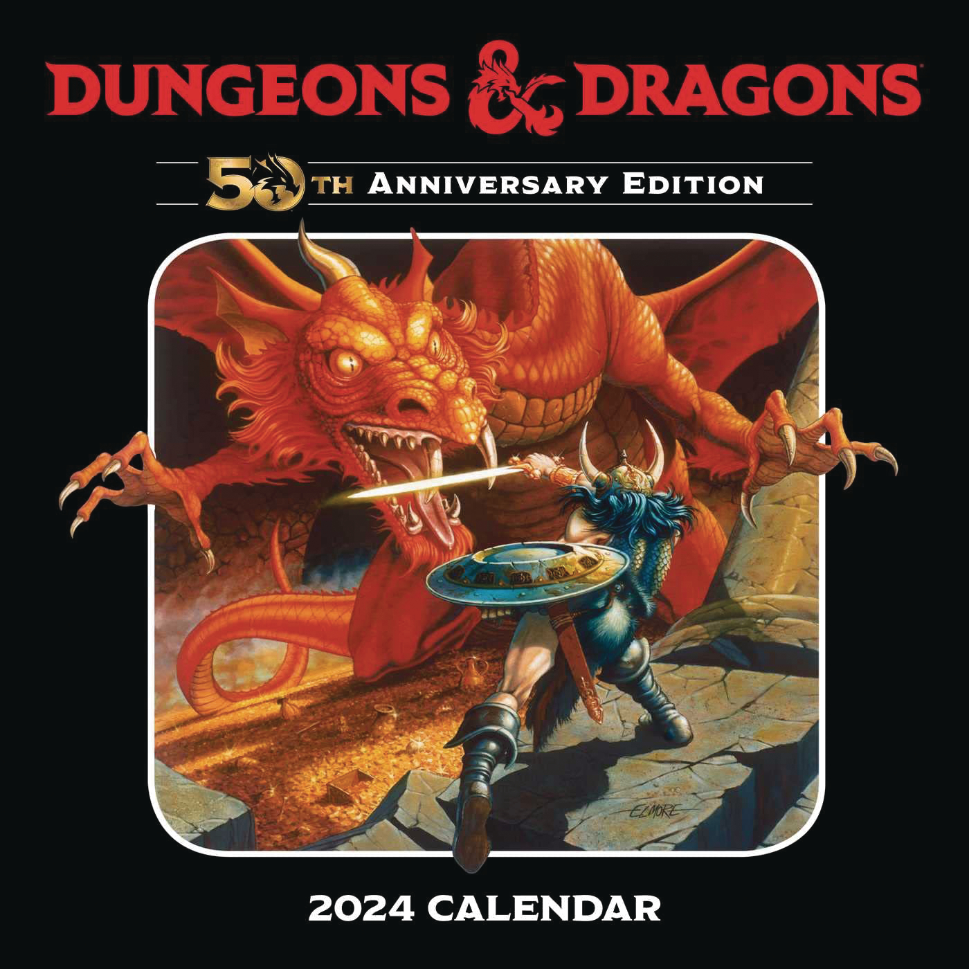  Dungeons & Dragons 2025 Wall Calendar 50th Anniversary