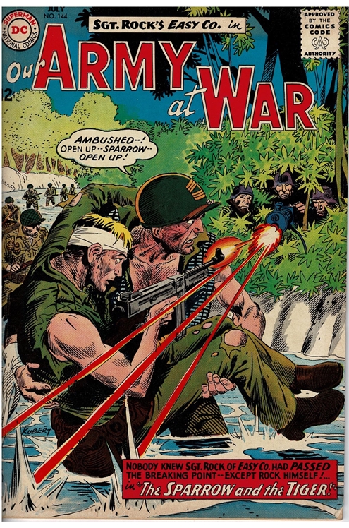 Our Army At War #144 - Vg-, Small Water Stain Bottom Cover