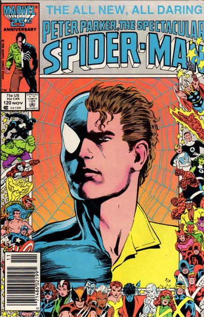 The Spectacular Spider-Man #120 [Newsstand]-Fine (5.5 – 7)