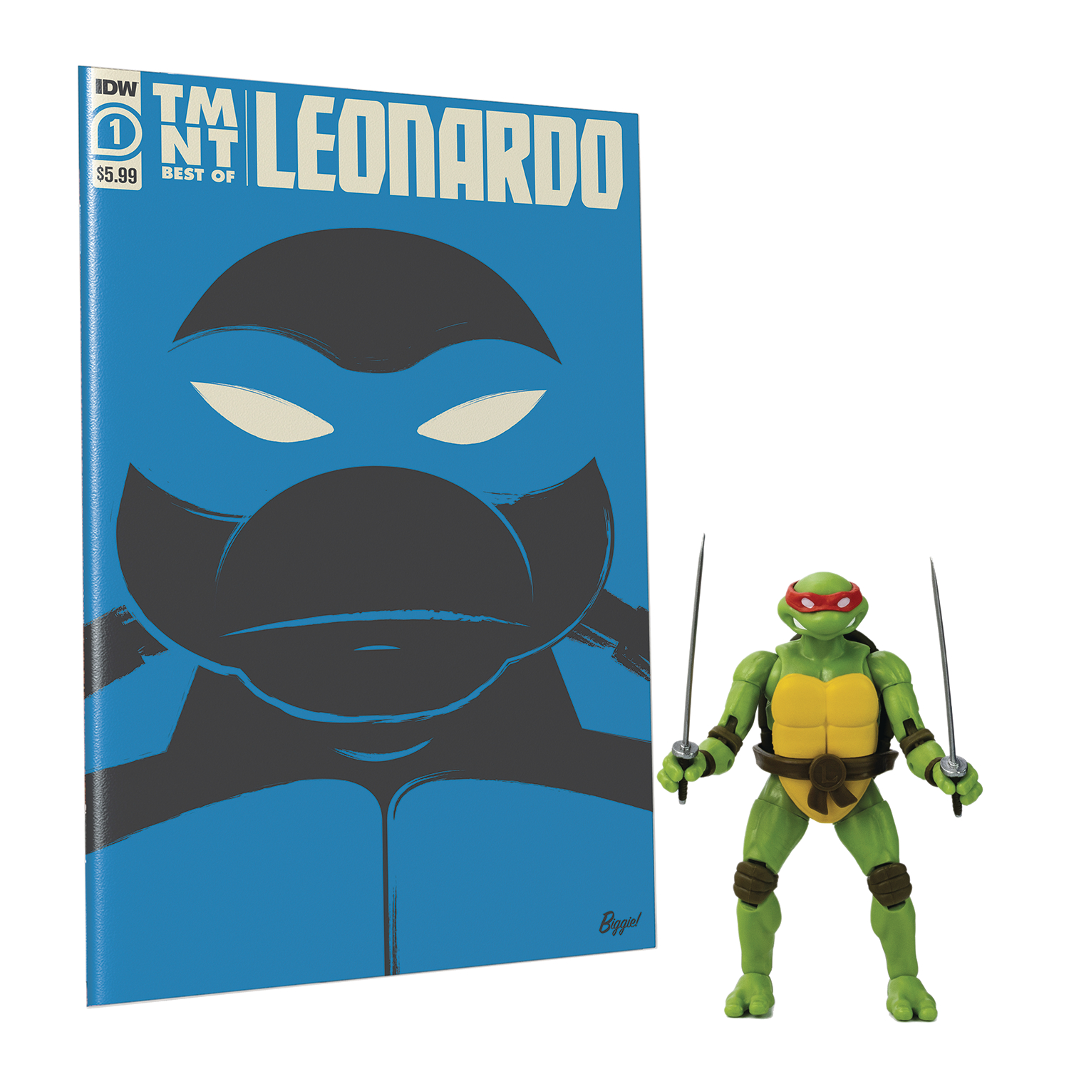 Teenage Mutant Ninja Turtles Best of Leonardo IDW Comic Book & Bst Axn 5 Inch Action Figure