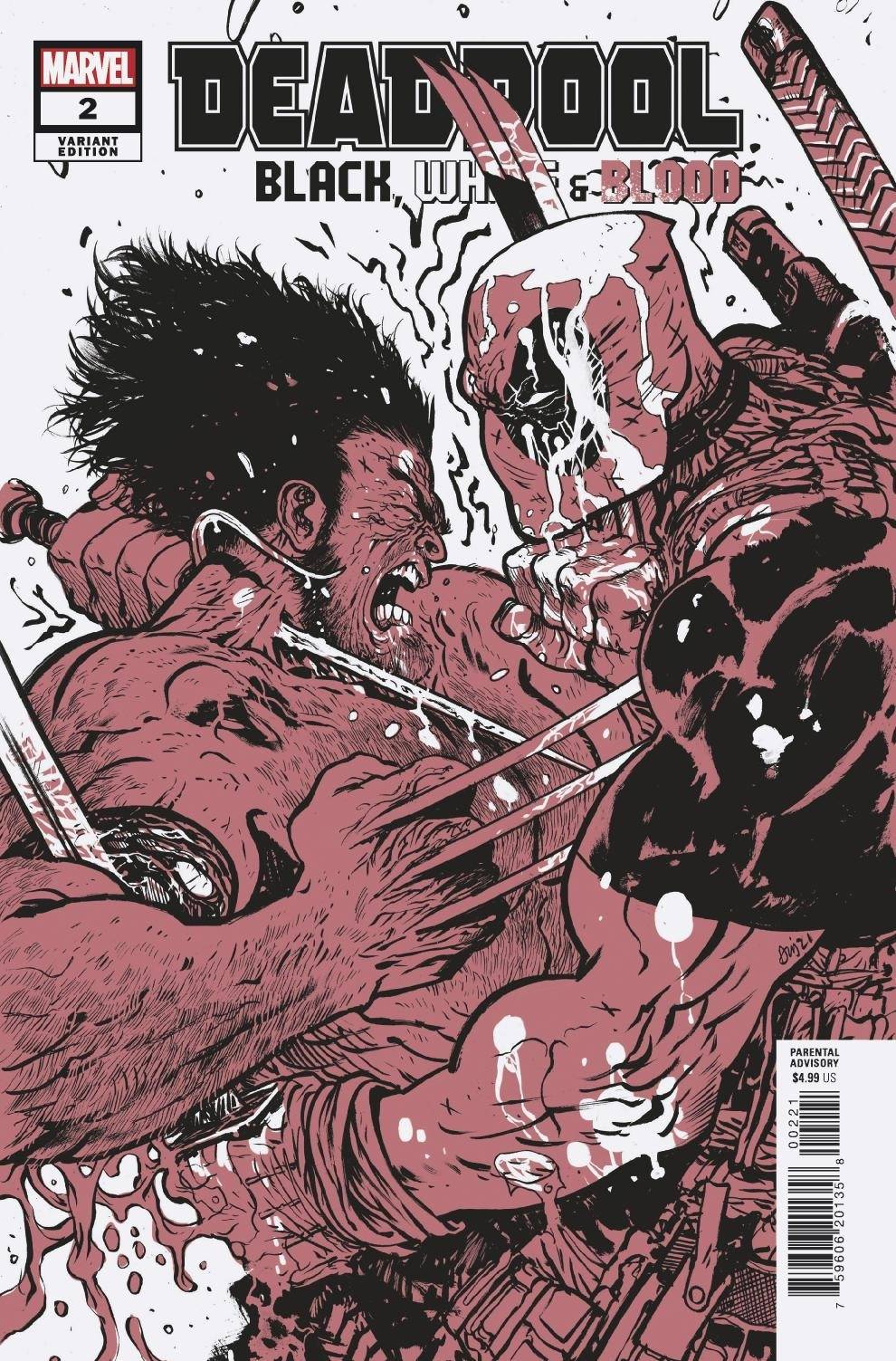 Deadpool Black White Blood #2 Johnson Variant (Of 5)