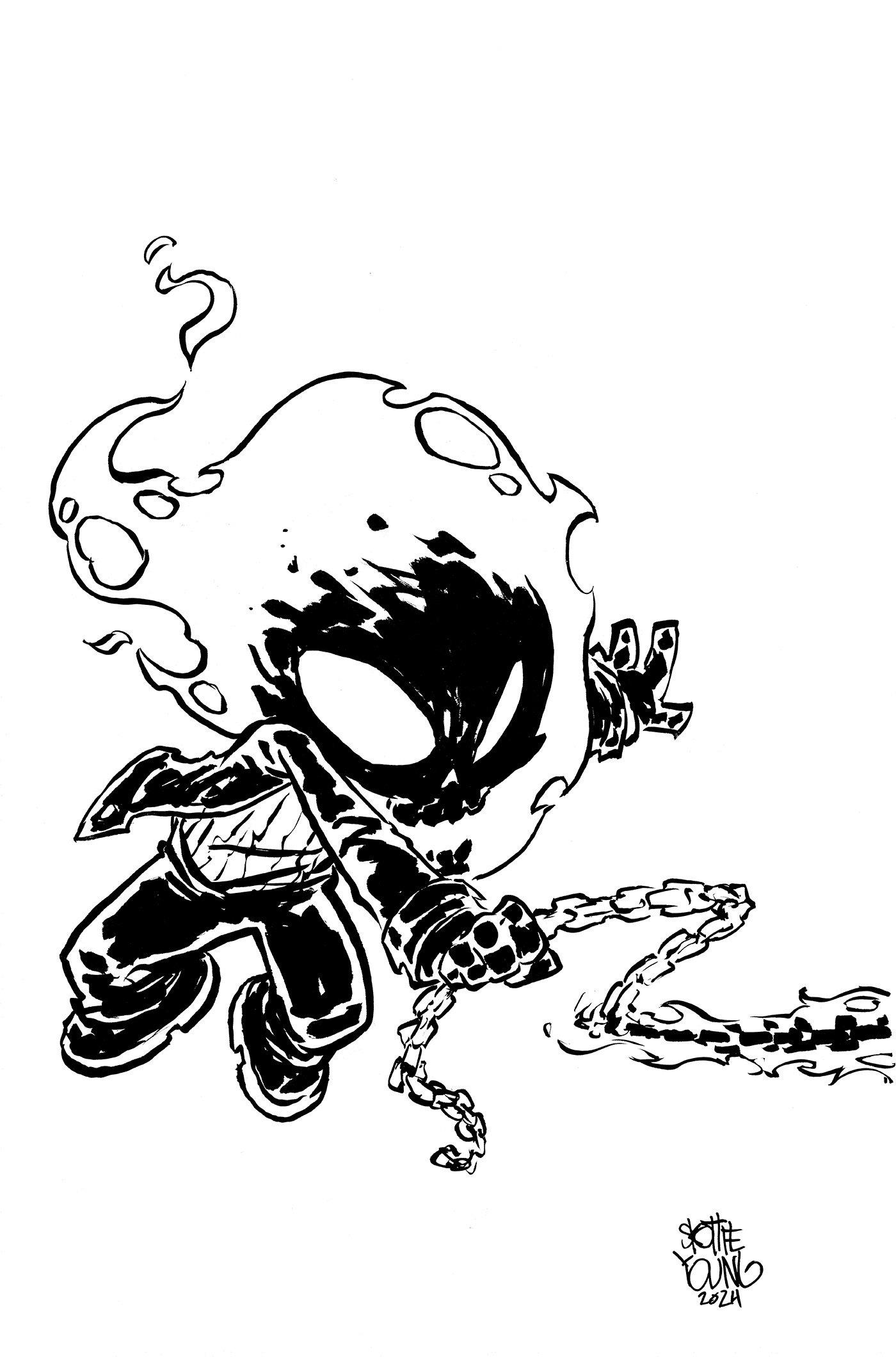 Ghost Rider: Final Vengeance #4 Skottie Young's Big Marvel Virgin Sketch Variant 1 for 50 Incentive
