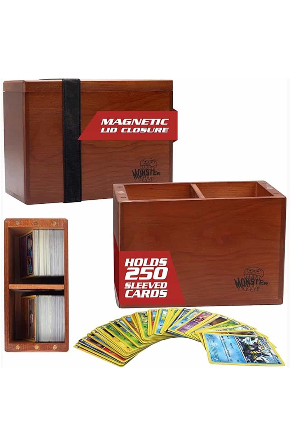 Monster Wooden Deck Box Double - Cherry (250 Cards)