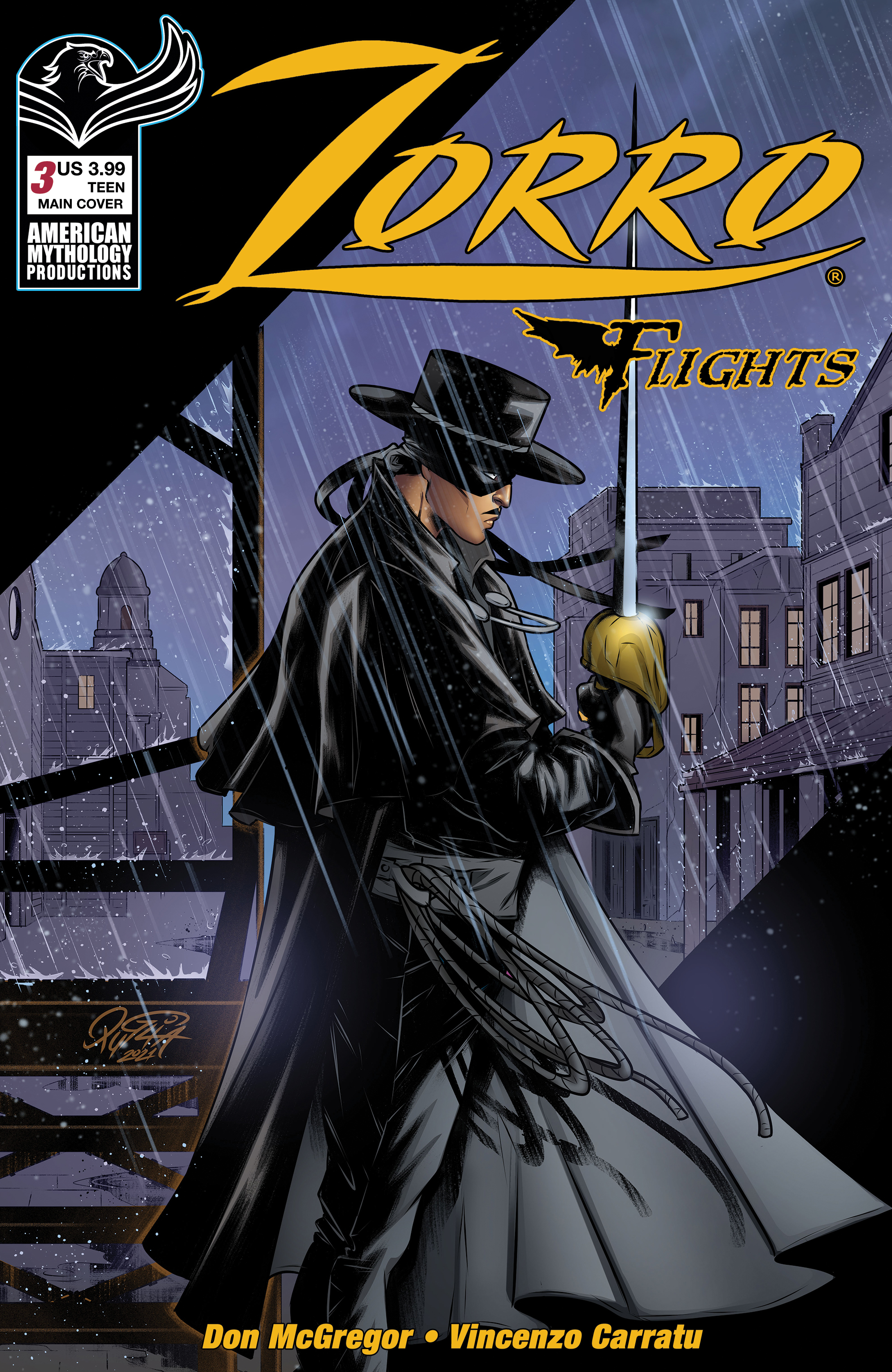 Zorro Flights #3 Cover A Puglia