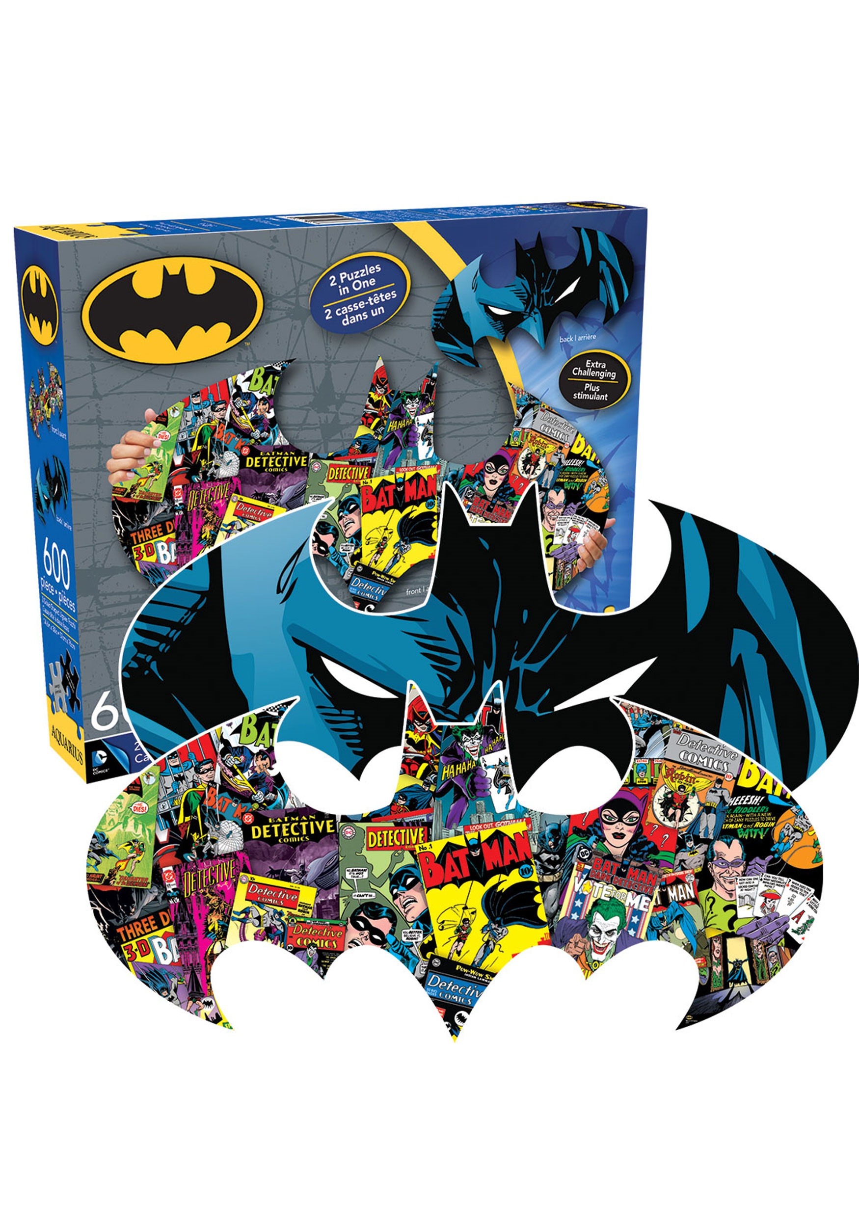 DC Comics Batman 2 Sided 600 Piece Diecut Jigsaw Puzzle