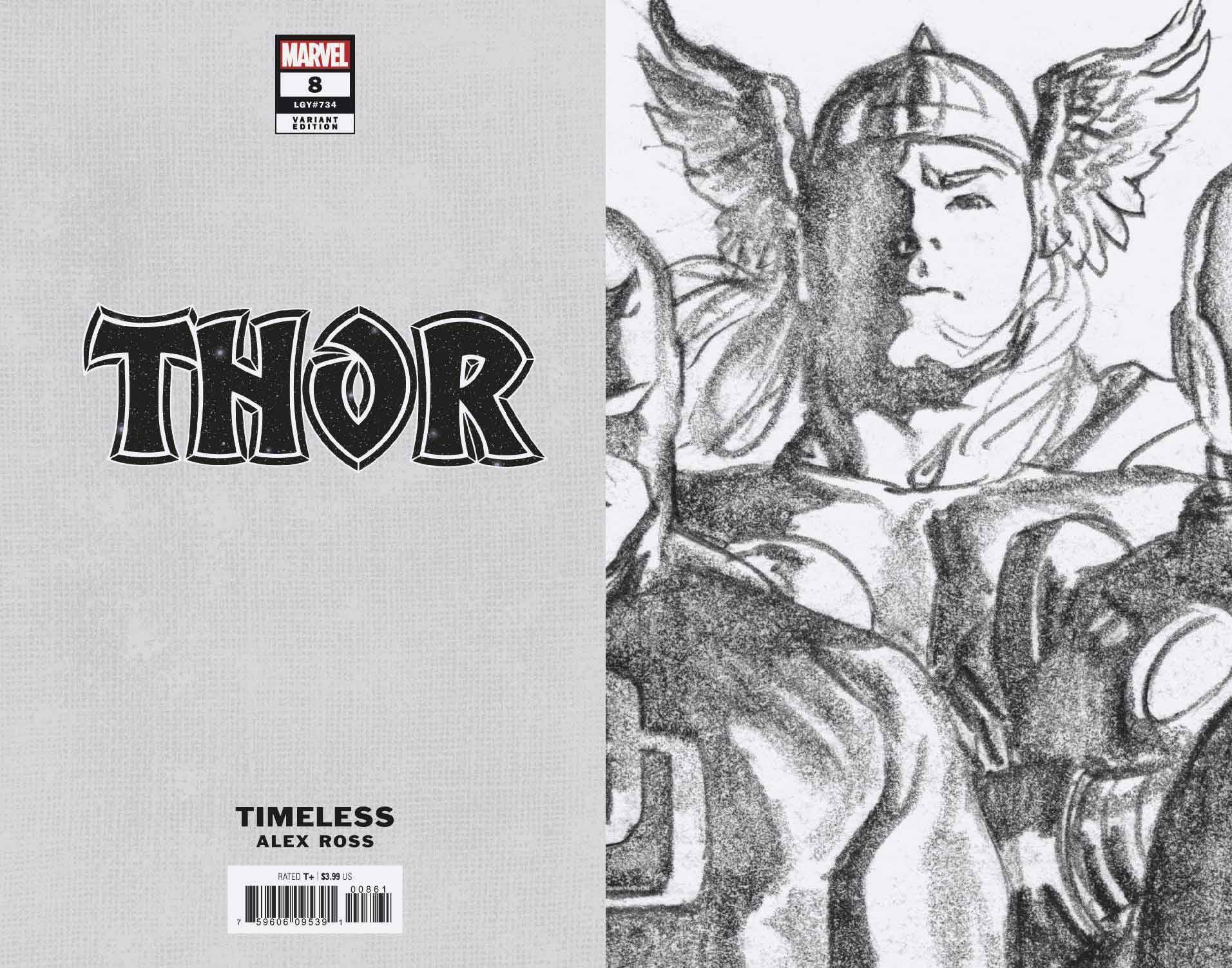 Thor #8 Alex Ross Thor Timeless Virgin Sketch Variant (2020)