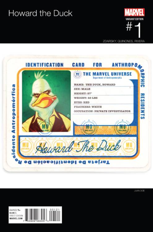 Howard the Duck #1 (Doe Hip-&#8203;hop Variant) (2015)