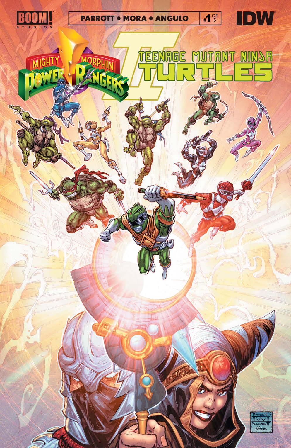 Mighty Morphin Power Rangers Teenage Mutant Ninja Turtles II #1 Cover K Deluxe Edition Variant Williams II (Of 5)