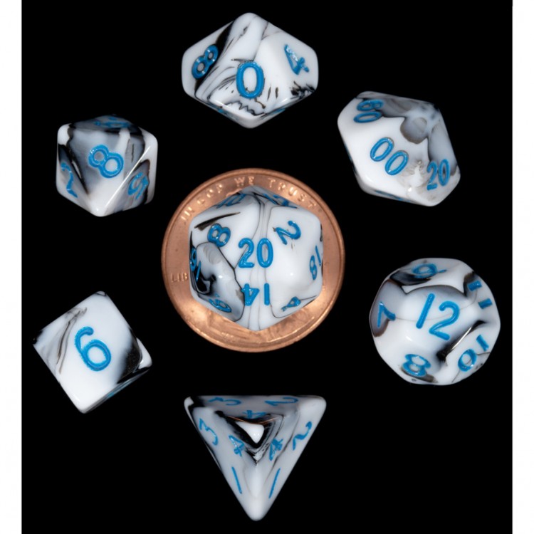 7-Set Mini: Marble with Blue Numbers