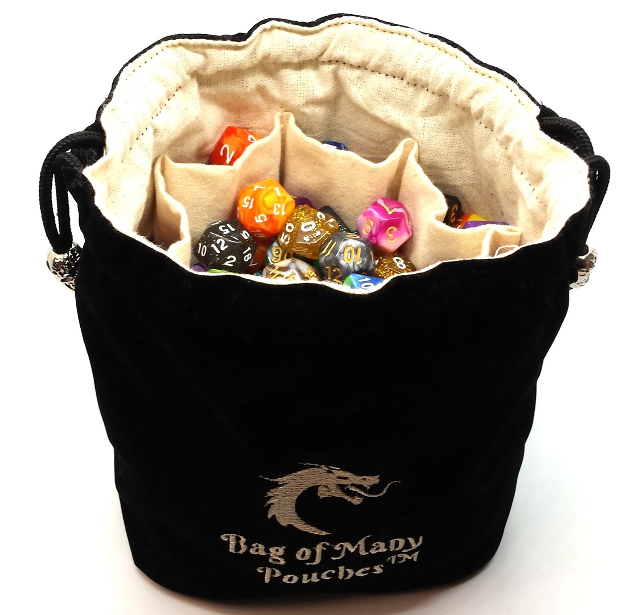 Bag of Many Pouches RPG Dnd Dice Bag Black