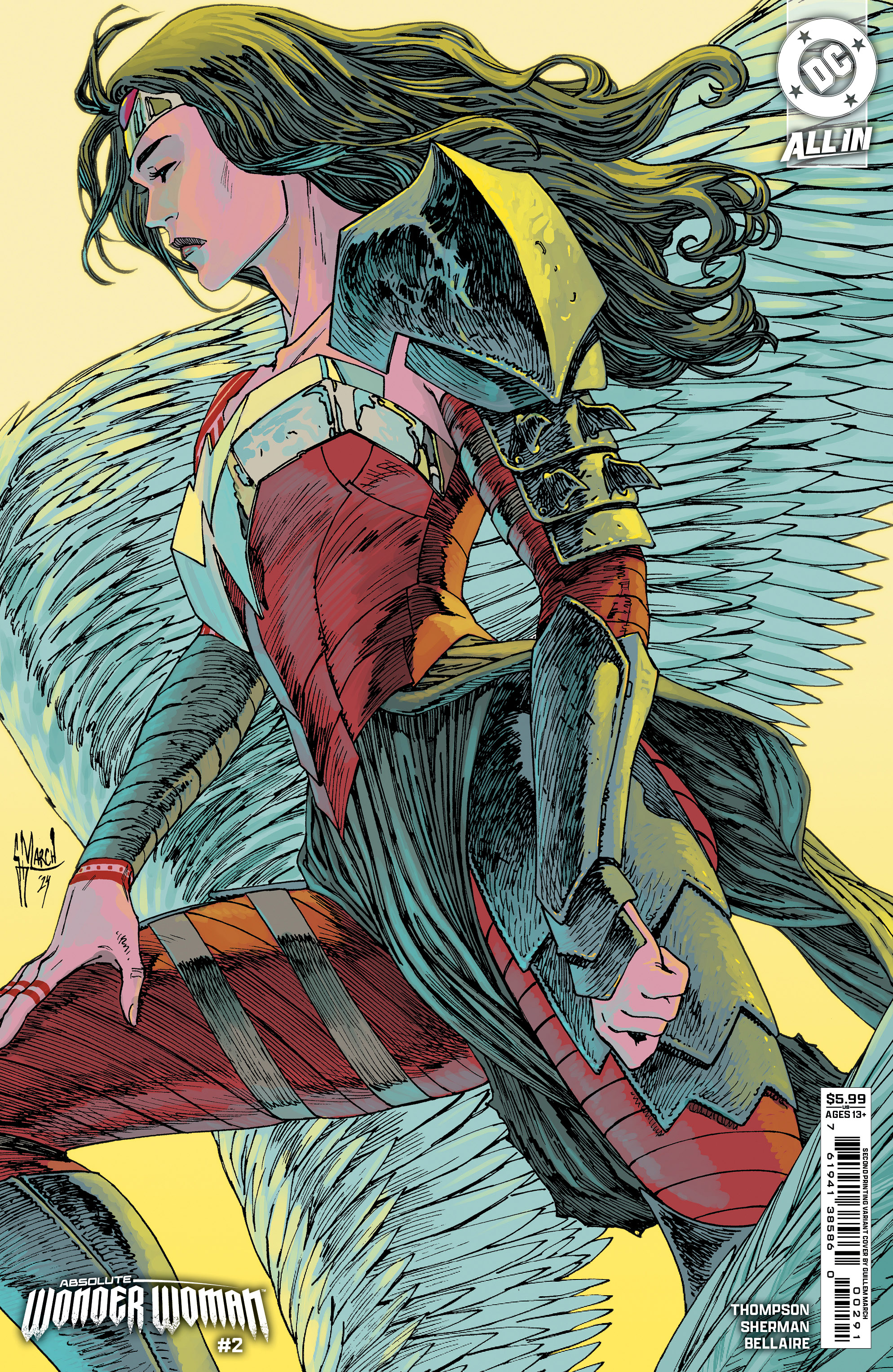 Absolute Wonder Woman #2 Second Printing Cover B Guillem March Card Stock Variant