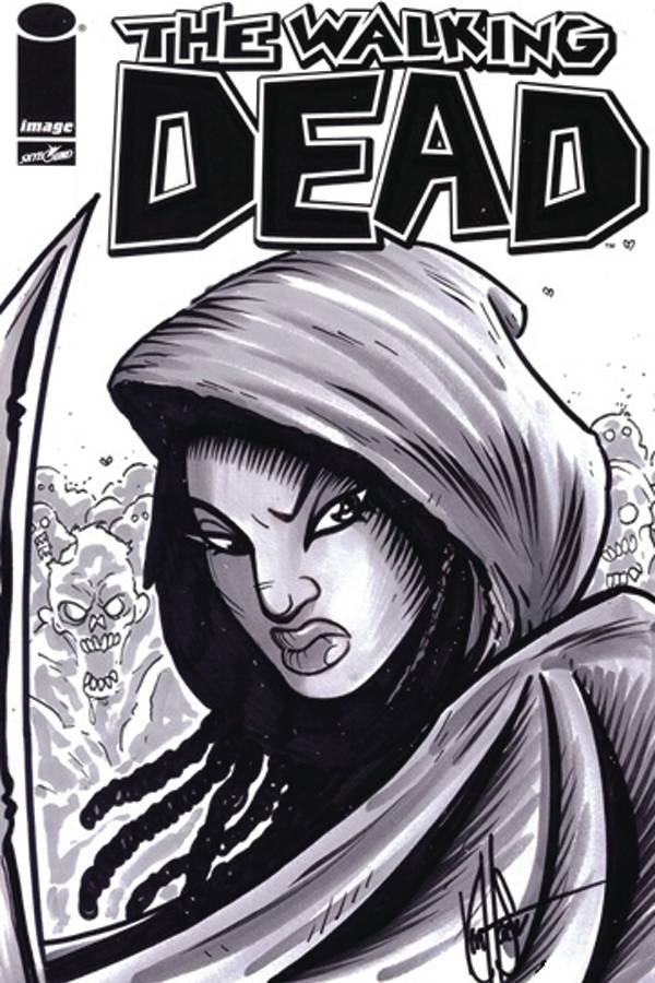Dynamic Forces Walking Dead #150 Michonne Sketch Haeser