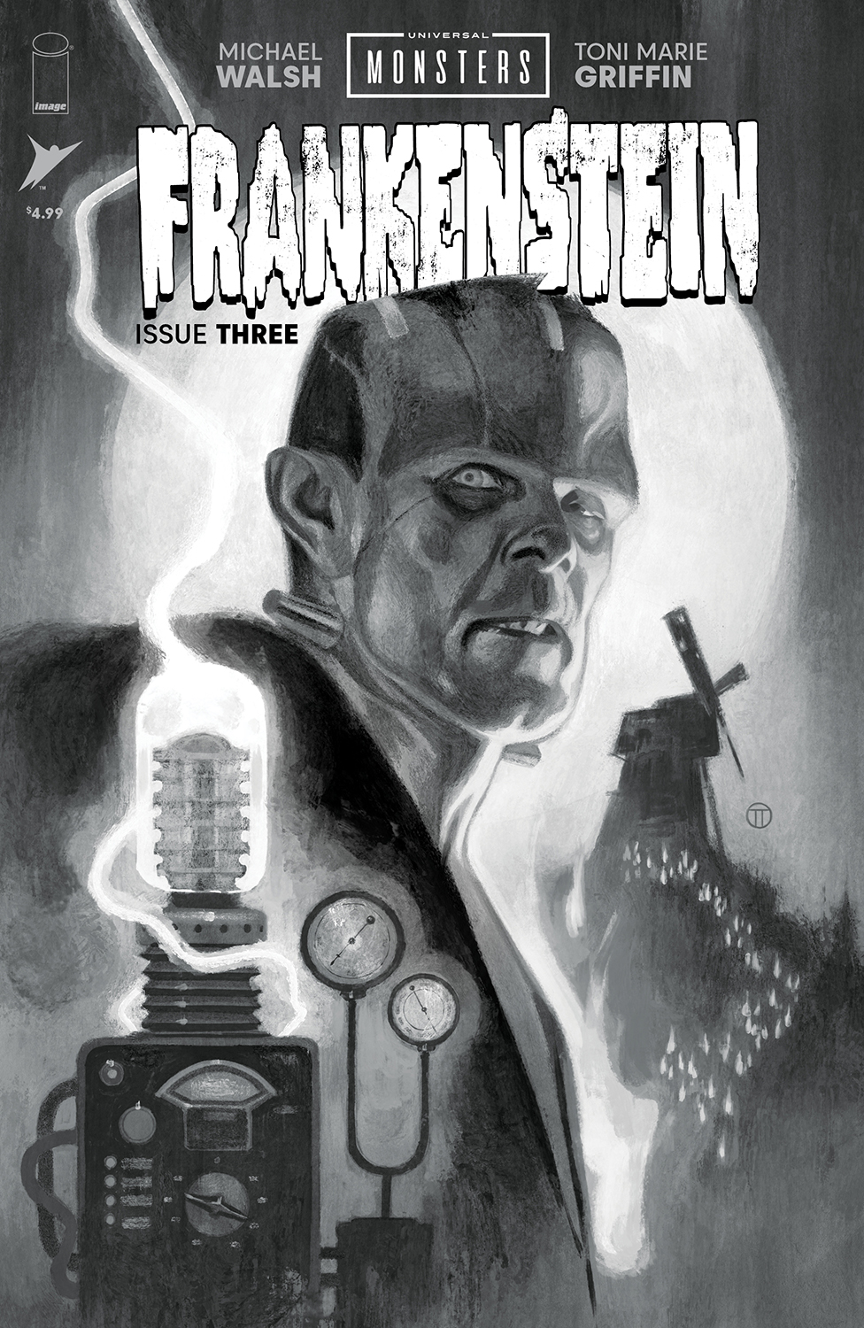 Universal Monsters Frankenstein #3 Cover D 1 for 25 Incentive Julian Totino Tedesco Classic Horror Blac (Of 4)