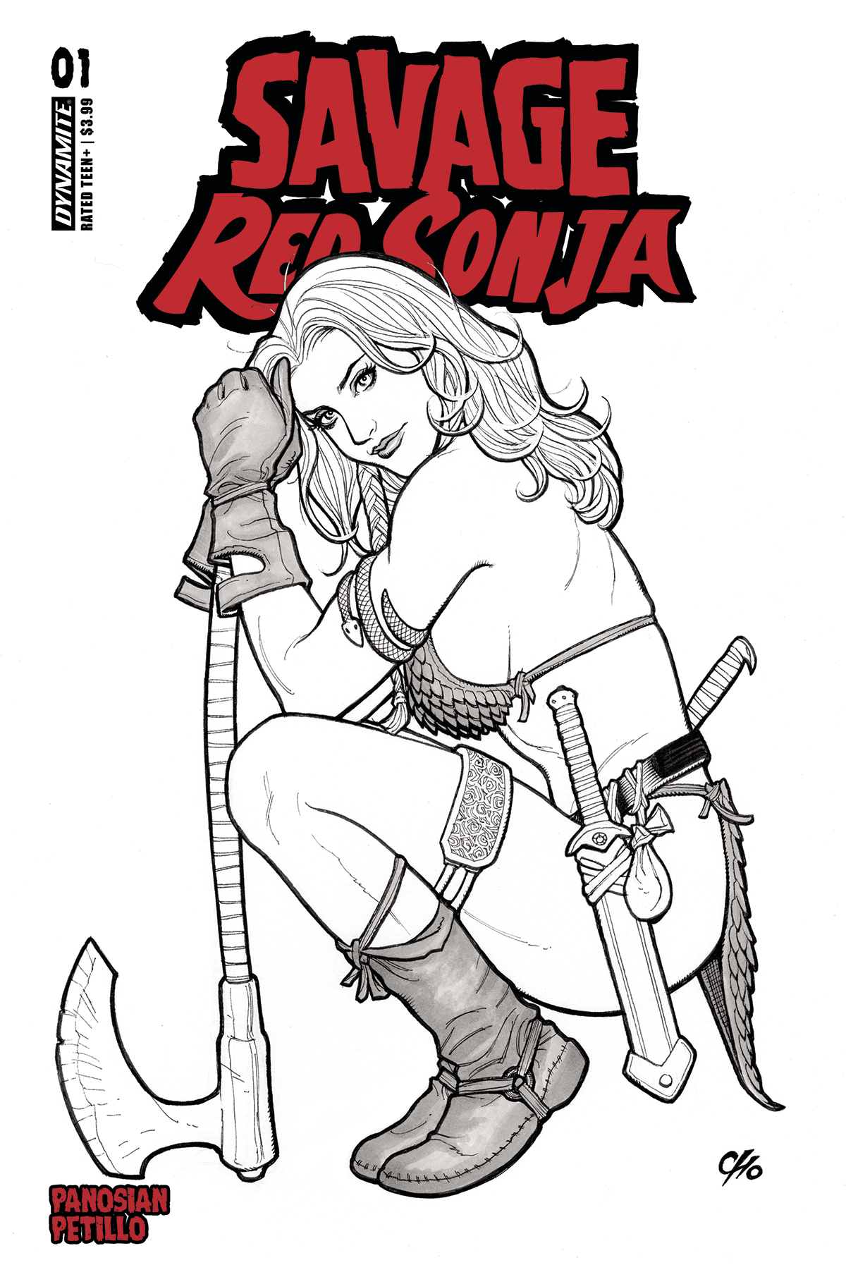 Savage Red Sonja #1 Cover H 1 for 15 Incentive Cho Line Art
