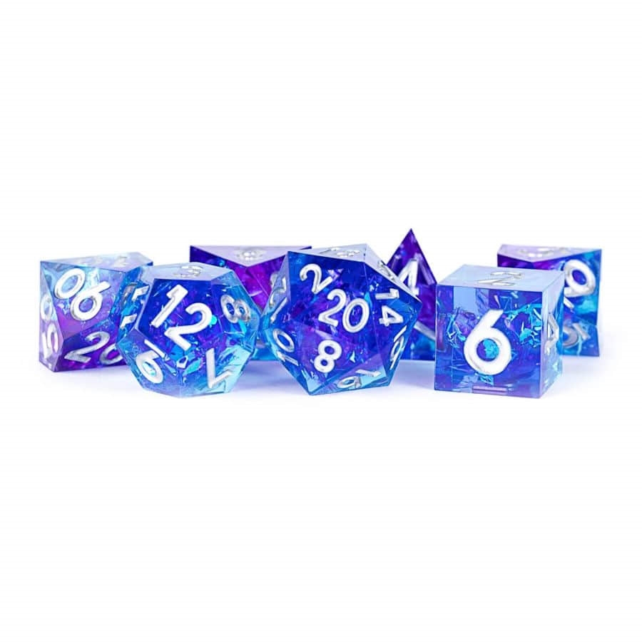 Handcrafted Sharp Edge Resin Dice Set: Oceanic Flare (7)