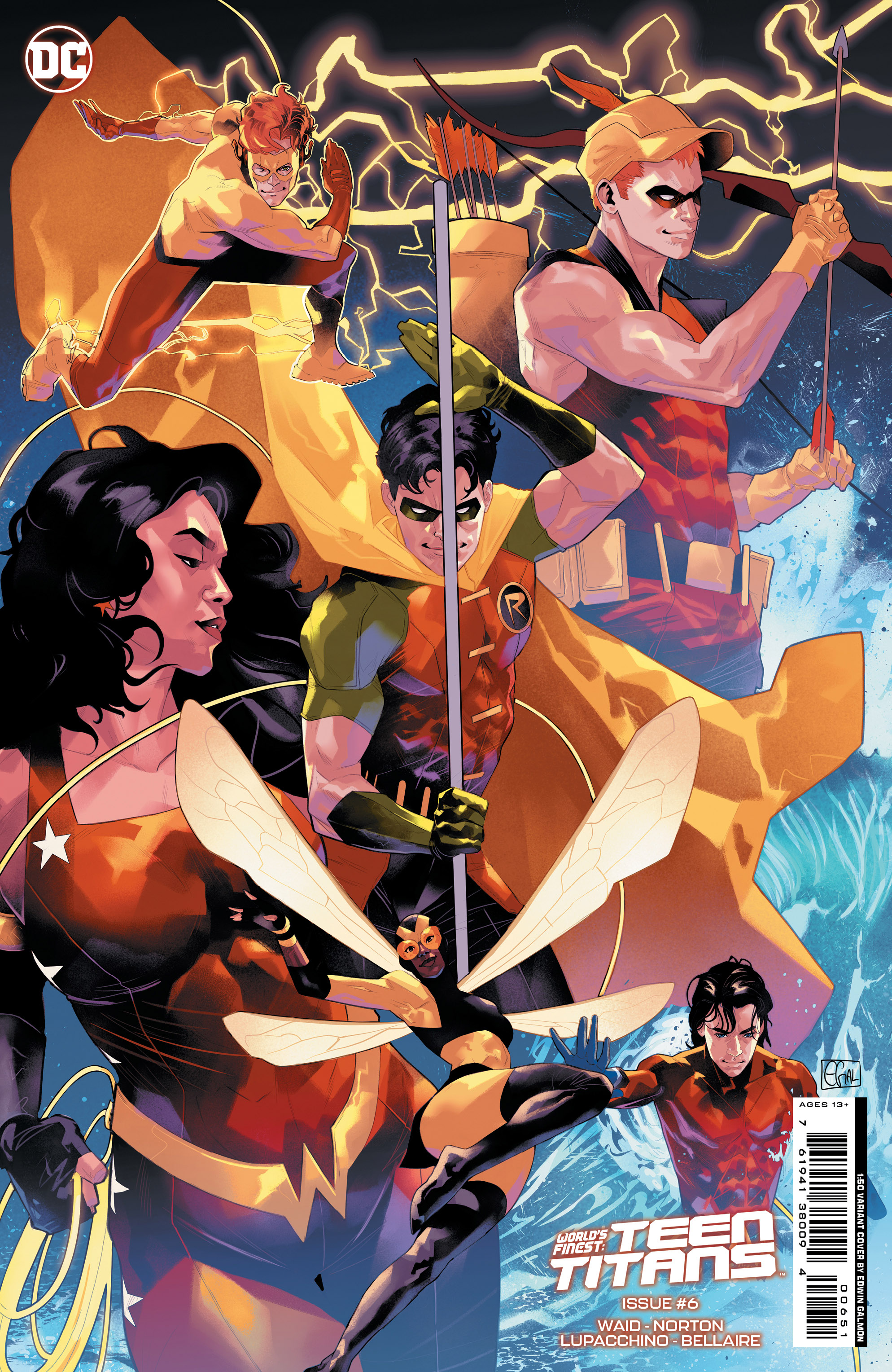 Worlds Finest Teen Titans #6 Cover E 1 for 50 Incentive Edwin Galmon Card Stock Variant (Of 6)