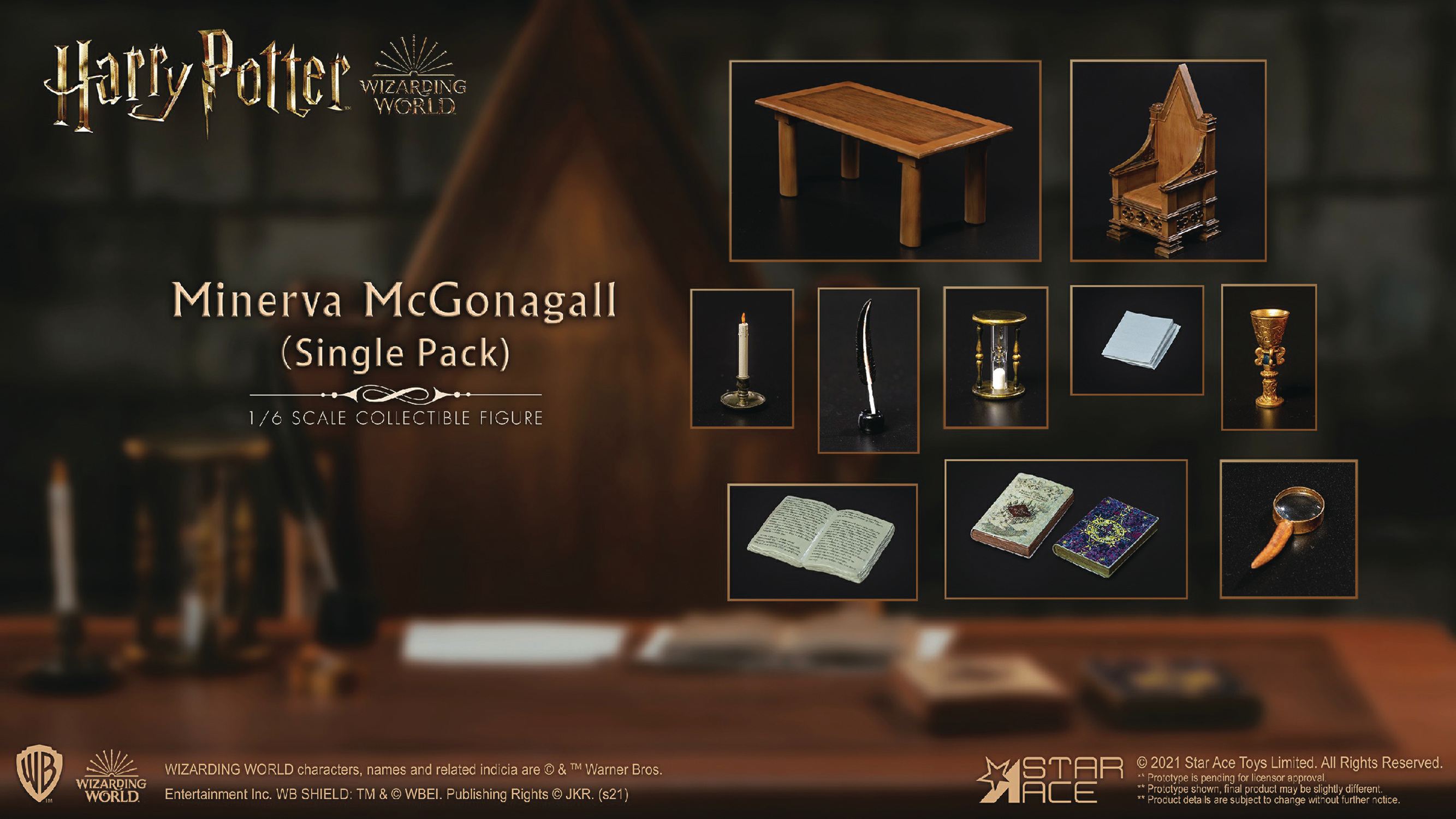 Hp & The Sorcerers Stone Mcgonagall Desk 1/6 Fig Accessory