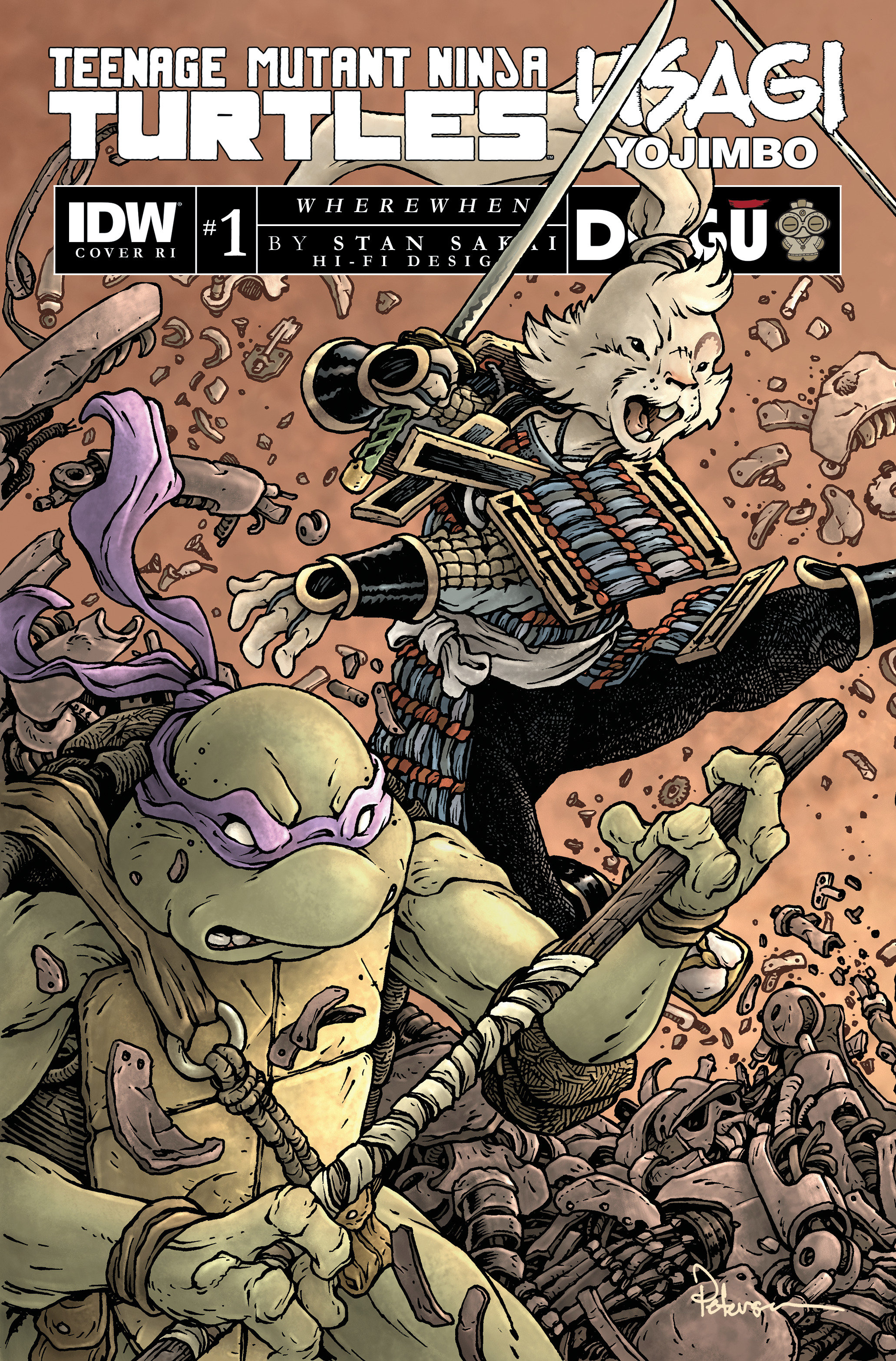 Teenage Mutant Ninja Turtles/Usagi Yojimbo WhereWhen #1 Cover F 1 for 50 Incentive Petersen
