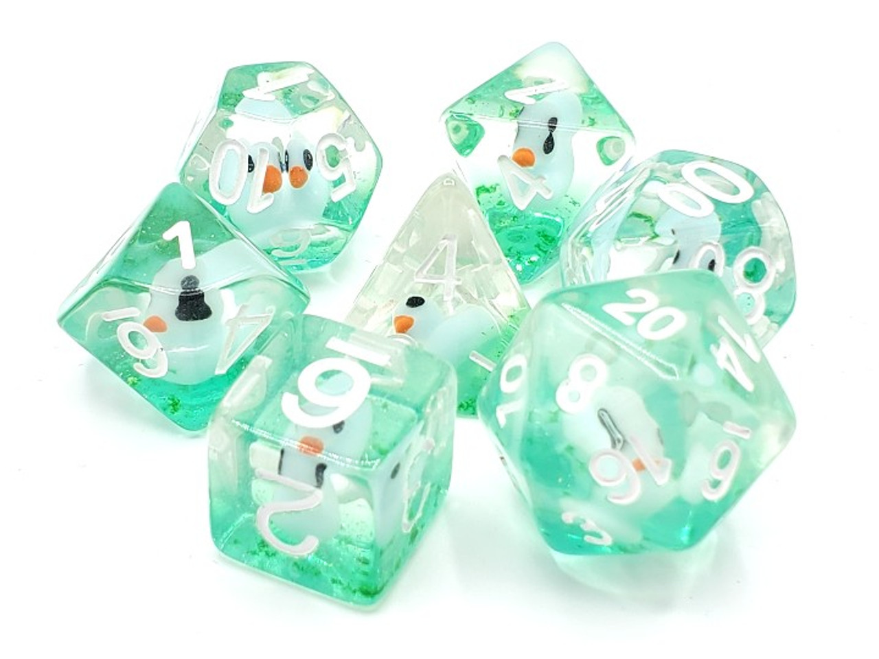 Old School 7 Piece Dnd RPG Dice Set Animal Kingdom - Duckling Pond