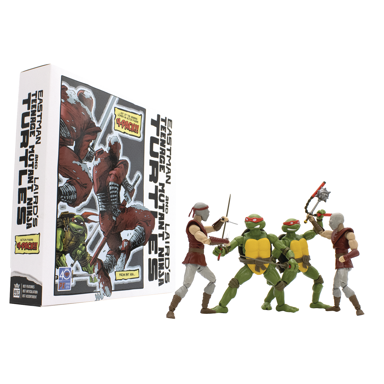 BST AXN Teenage Mutant Ninja Turtles Classic Comic Px Action Figure 4 Piece Box Set 1
