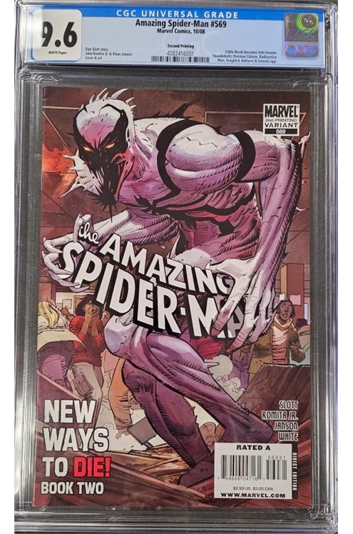 Cgc Universal Grade 9.6 White Pages Amazing Spider-Man #569 Second Printing Anti-Venom