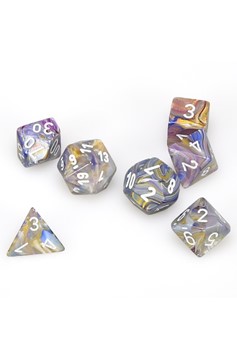 Dice Set of 7 - Chessex Festive Carousel with White Numerals CHX 27440