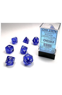 Chessex Translucent Polyhedral Blue/White 7-Die Set